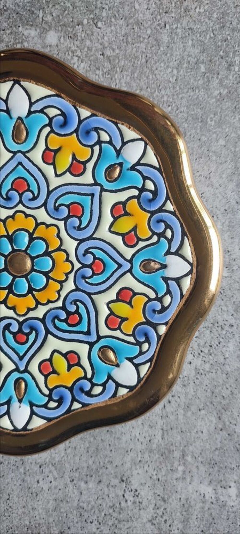 D&eacute;coration murale ARTECER Cuerda Seca , Or 18 carats 