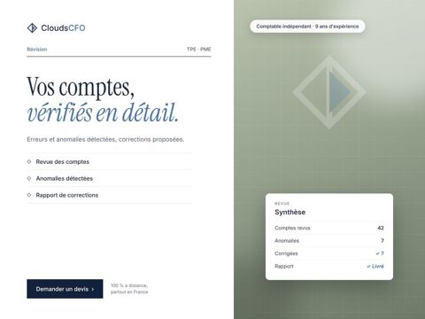 Contr&ocirc;le et r&eacute;vision de comptabilit&eacute; existante 0 75001 Paris