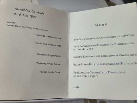 Champagne Palmer - Reims - Assiette Commémorative - Menus Amiens (80)