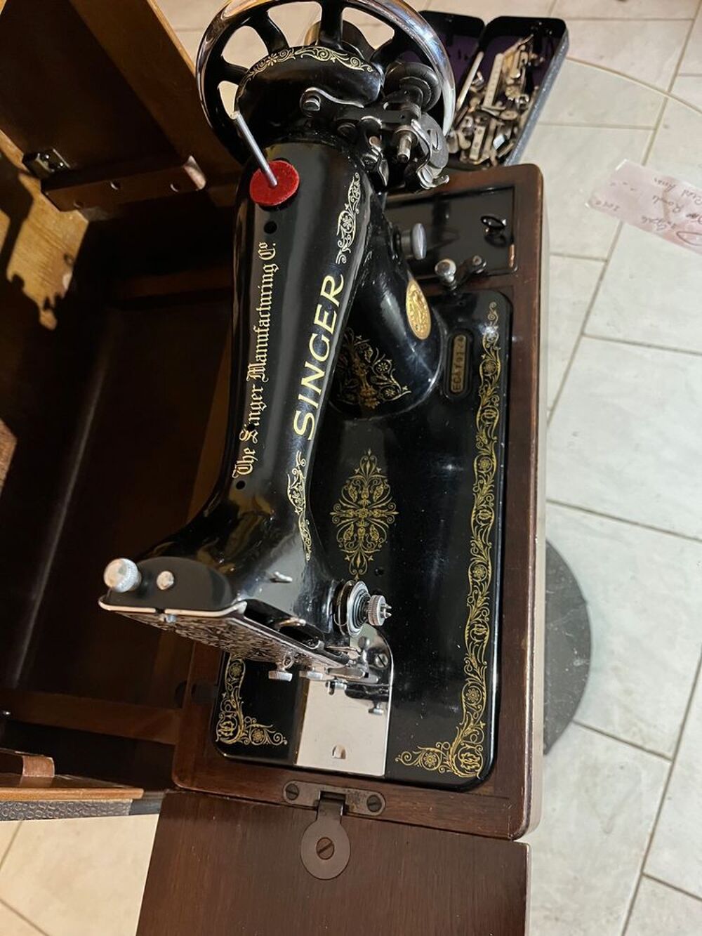 Machine &agrave; Coudre Singer d&eacute;but Vingti&egrave;me si&egrave;cle Décoration