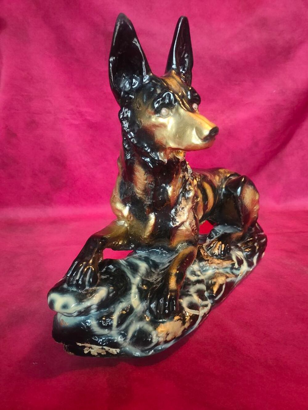 Chien design en pl&acirc;tre hauteur 35 cm Décoration