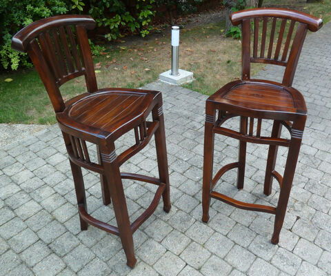 Lot de 2 tabourets de bar bois foncé 80 Charleville-Mézières (08)