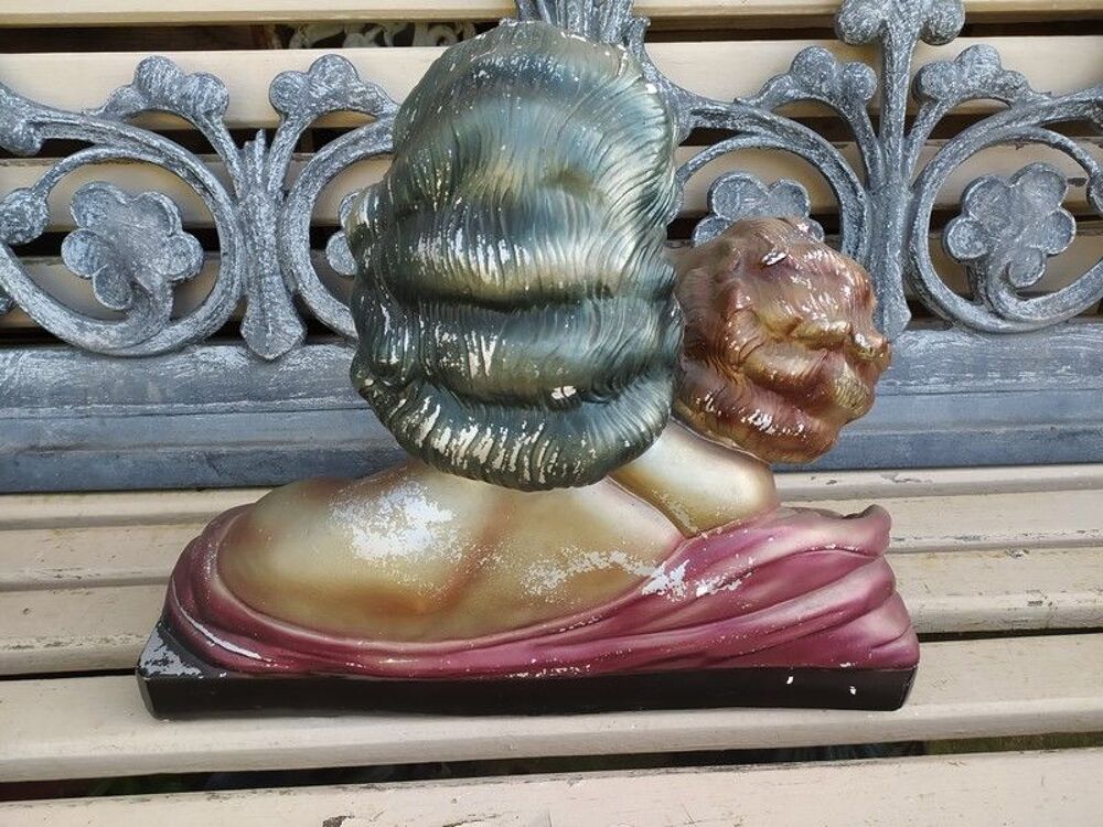 Sculpture Polychrome Femme et Enfant Sign&eacute; Cipriani Art D&eacute;co Décoration