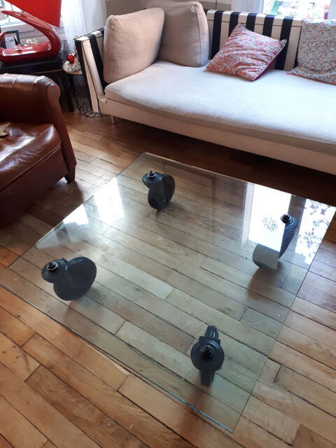 Table basse en verre sur roues Gae Aulenti pour Fontana Arte 600 Saint-Ouen (93)