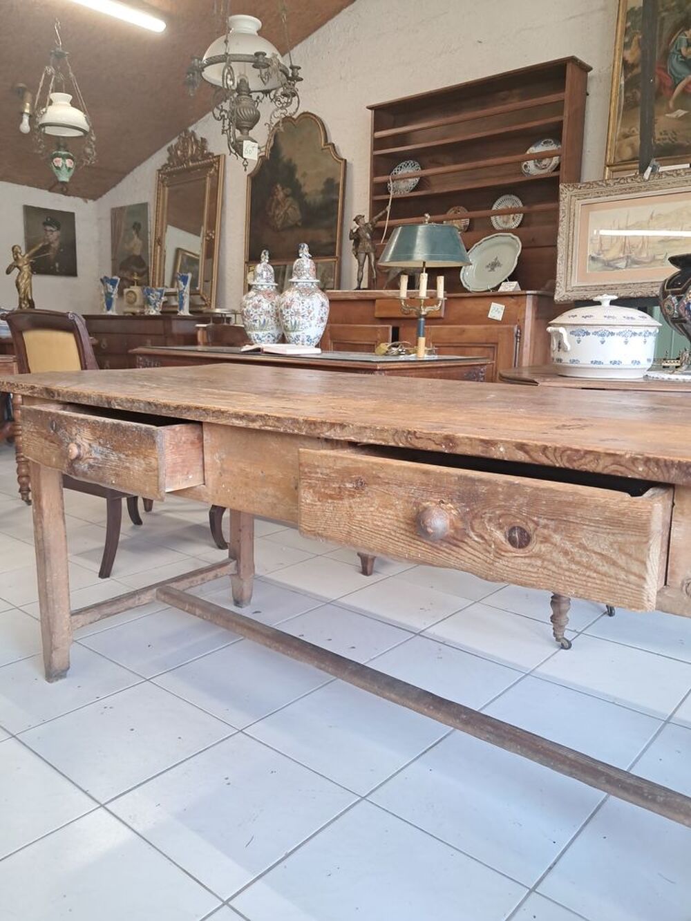 Table de ferme ancienne, en pin Meubles