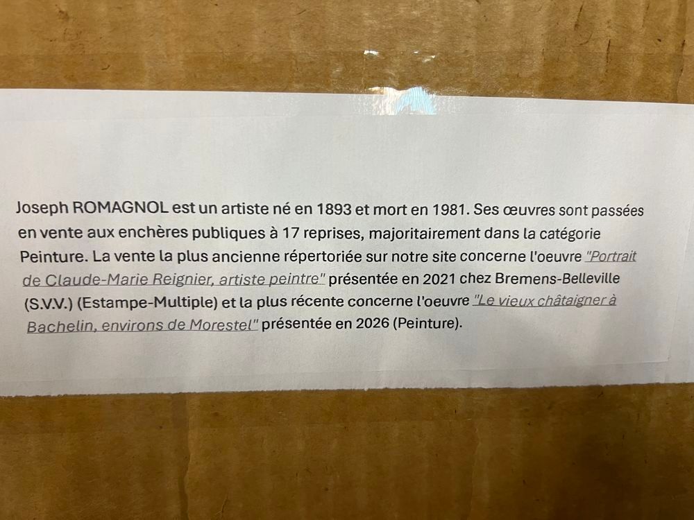 Huile sur toile Joseph Romagnol 1893-1981 Décoration