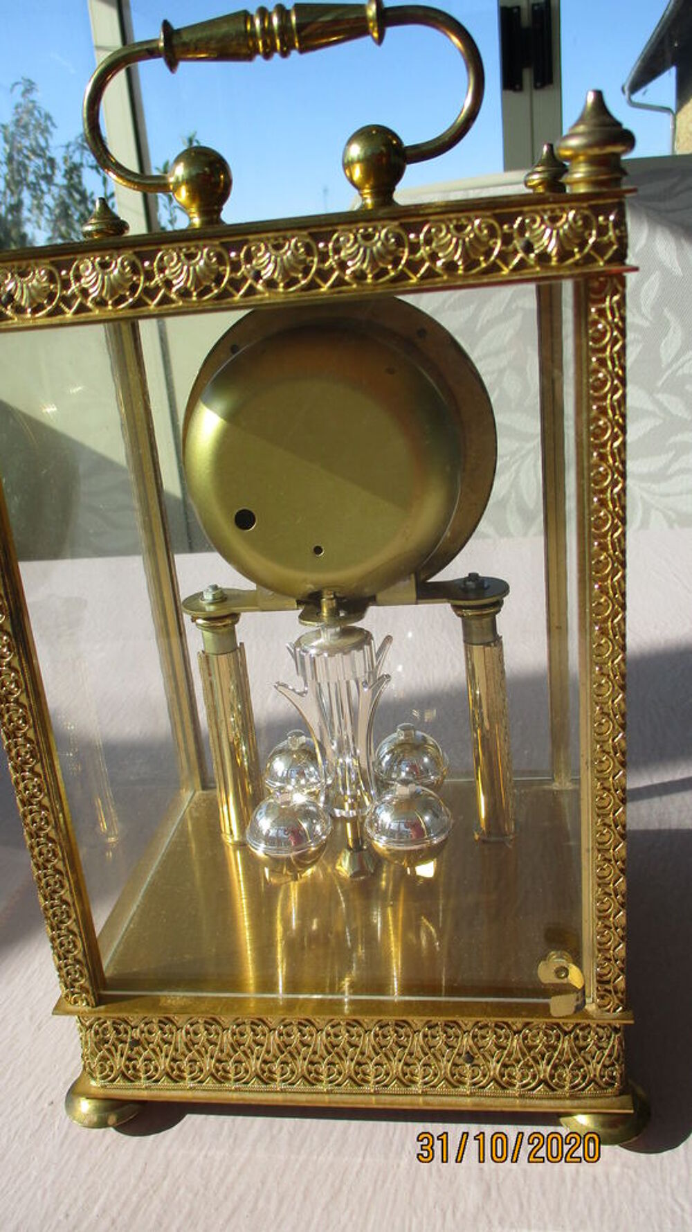 Pendule 400 jours SCHATZ "Royale" dor&eacute;e. Décoration