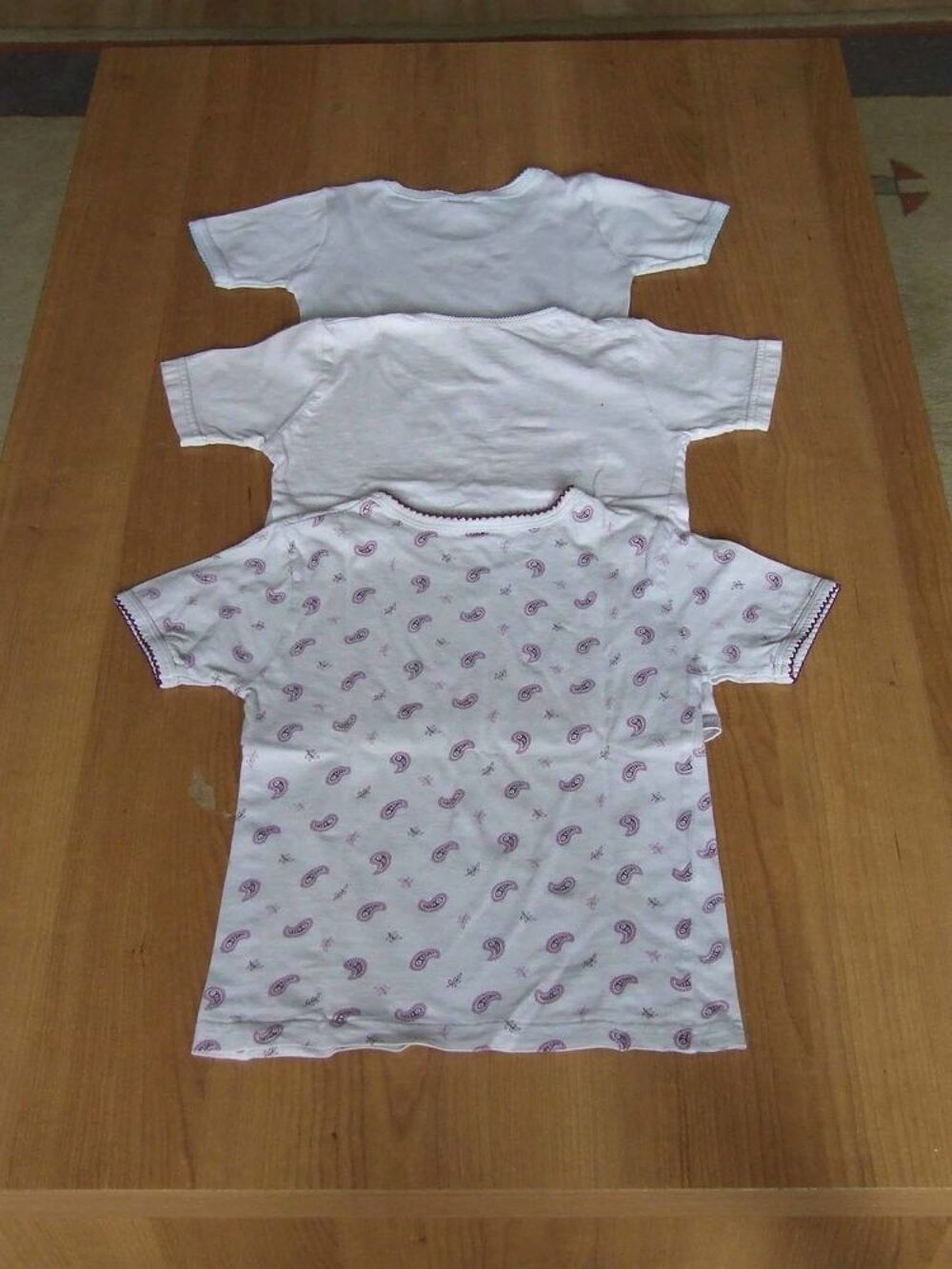 Lot 24, 3 tee-shirts manches courtes, Blanc, 4 5 ans Vtements enfants