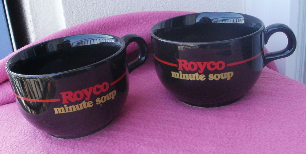 2 tasses publicitaire ROYCO Minute soup Cuisine