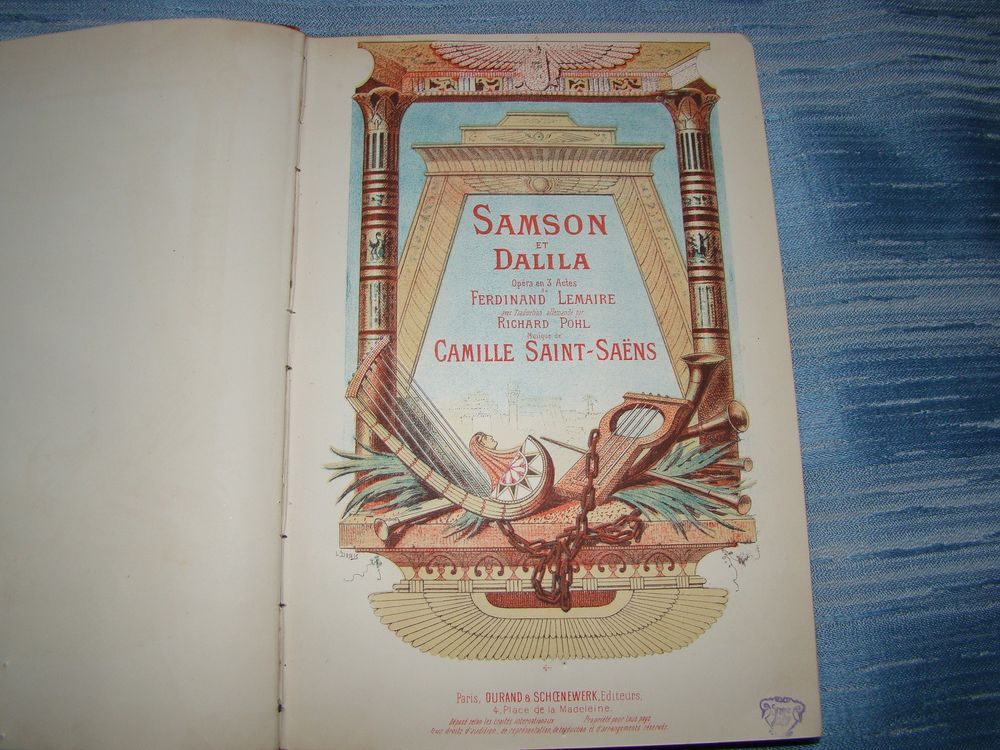 Partition ancienne Piano Chant Samson et Dalila Saint-Sa&euml;ns Instruments de musique