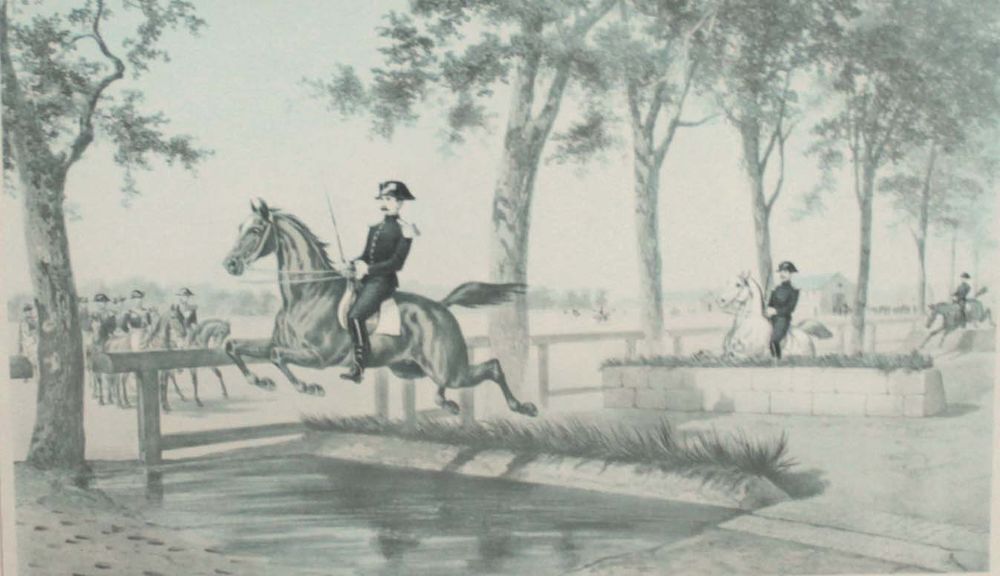 ANCIEN GRAVURE ESTAMPE MILITAIRE CARABINIERS CHEVAUX SOLDATS Décoration
