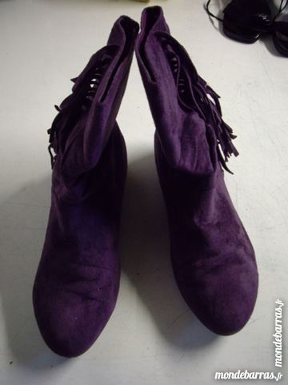 Bottines Violet &agrave; franges- pt 41 Chaussures