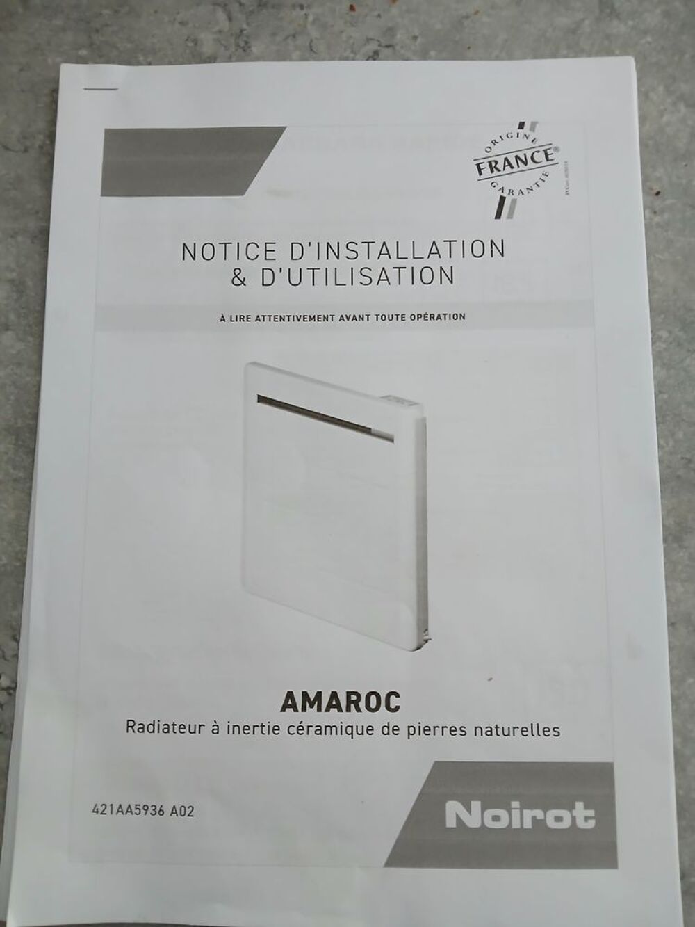 radiateur "AMAROC" NOIROT 1500W, neuf Bricolage