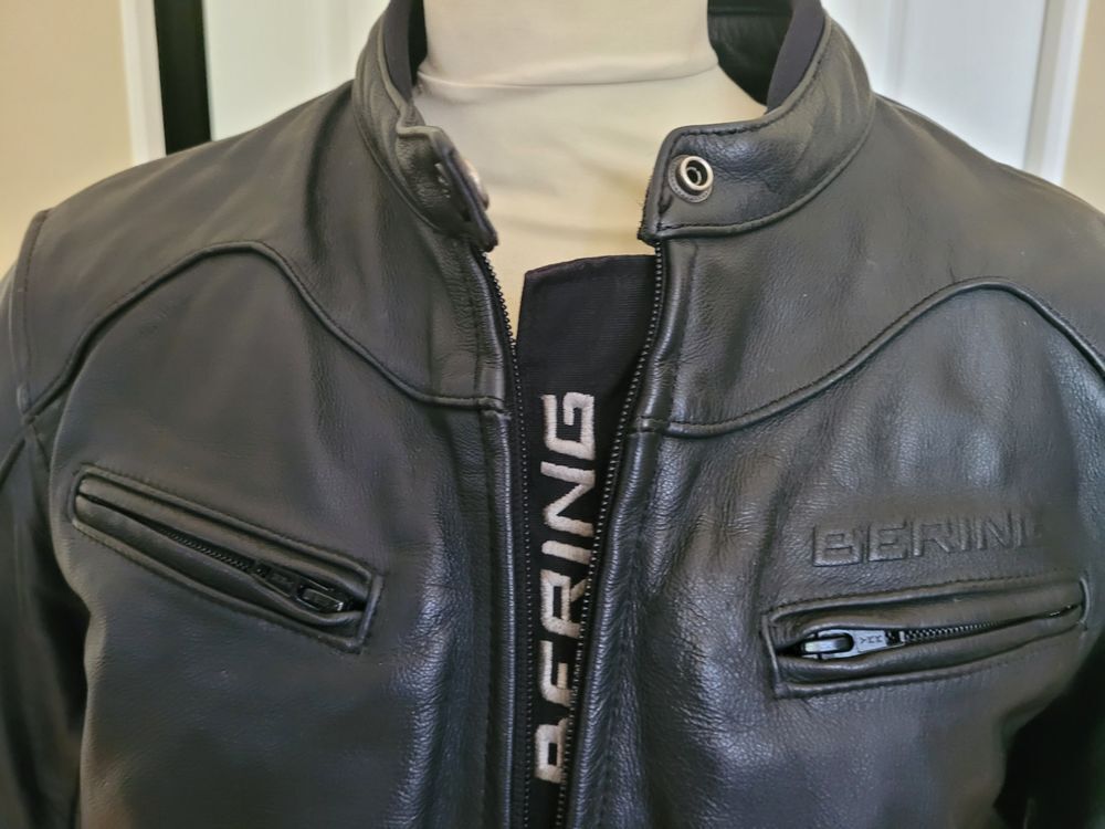 Blouson Moto Cuir Noir Sports