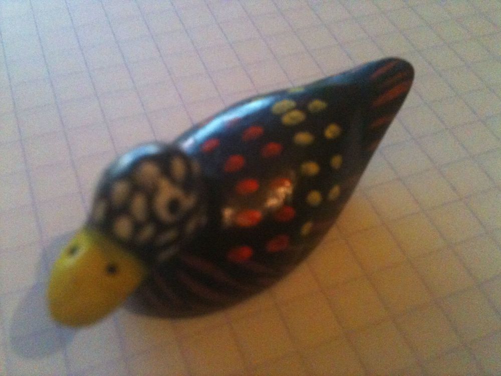 Lot de 4 petits canards c&eacute;ramique bibelots creux. 