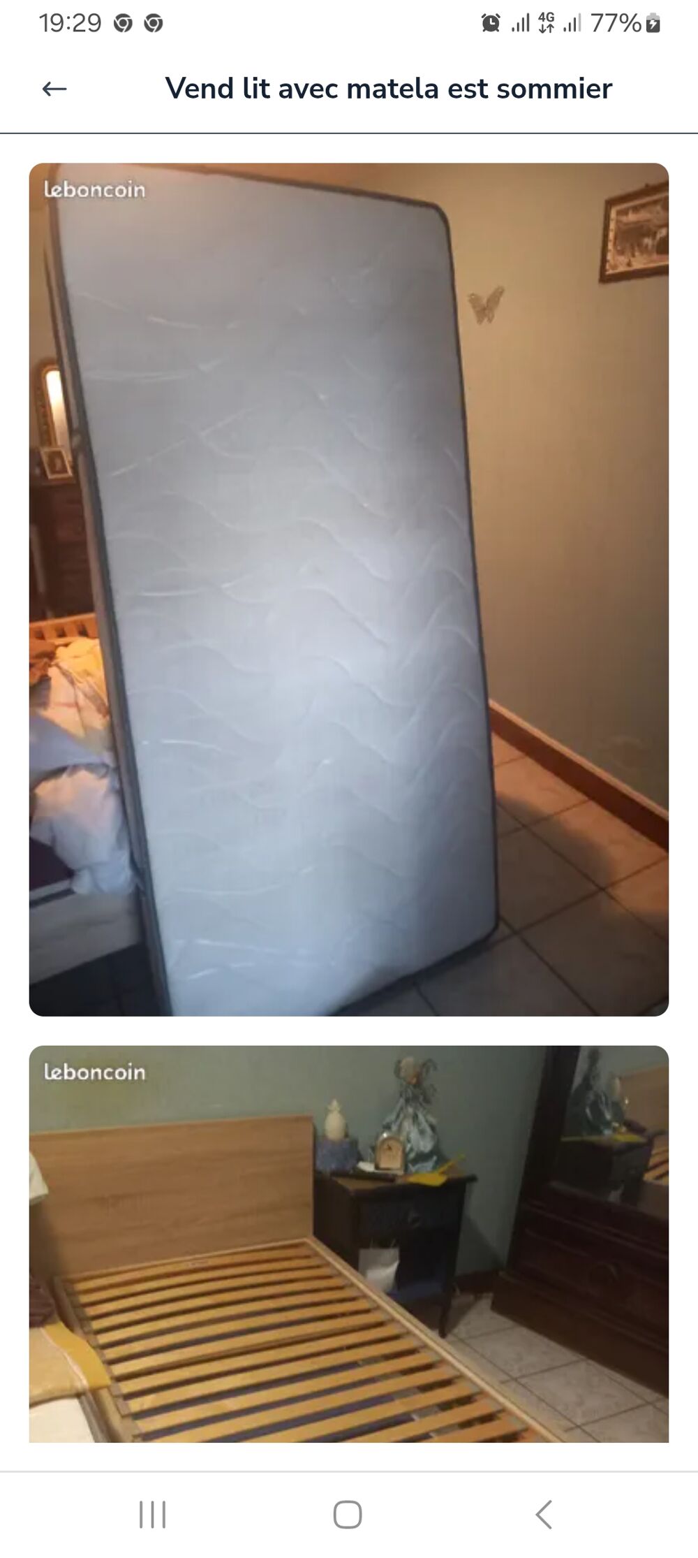 Lit adulte une place avec sommier et matelas Meubles