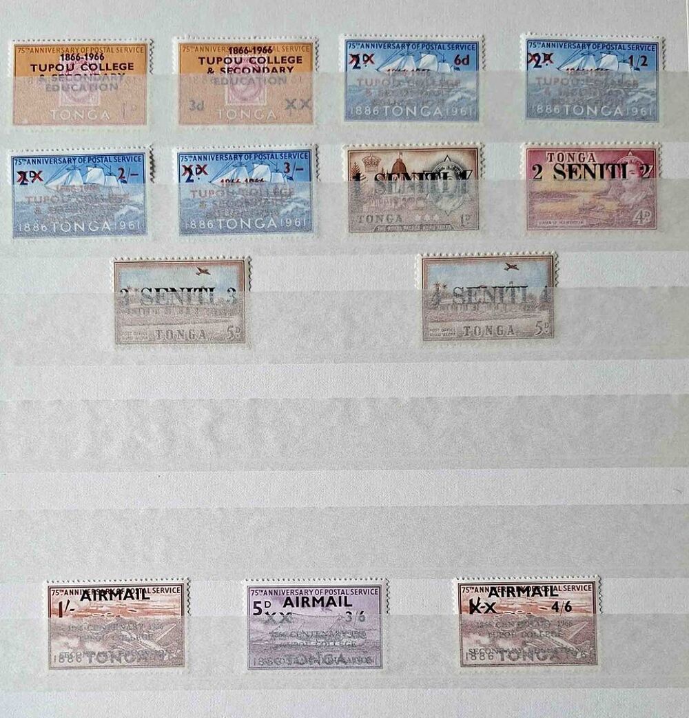 
S&eacute;rie de timbres de collection de Tonga 