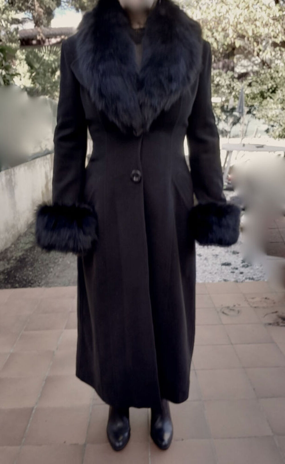 Manteau long noir &eacute;l&eacute;gant Vêtements