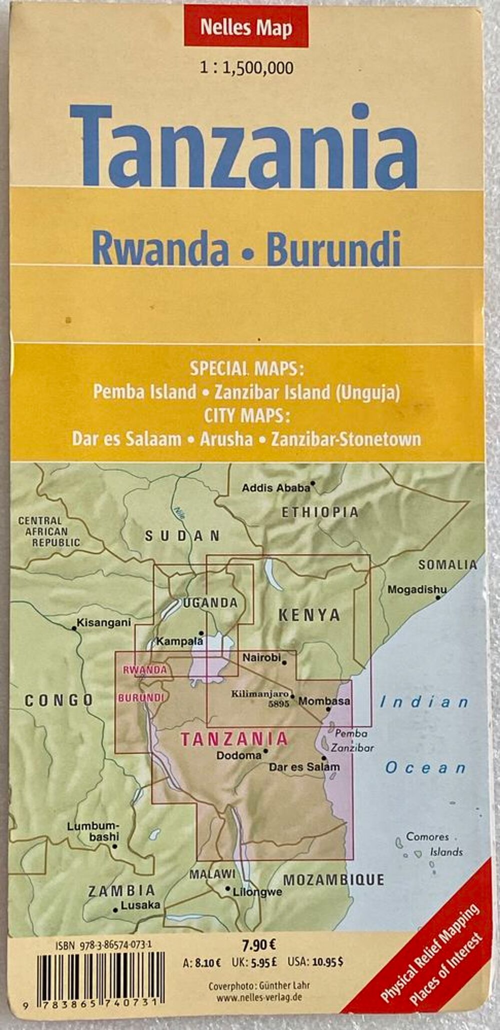 Tanzanie - Rwanda - Burundi - Rwanda Carte Routi&egrave;re Nelles M Livres et BD