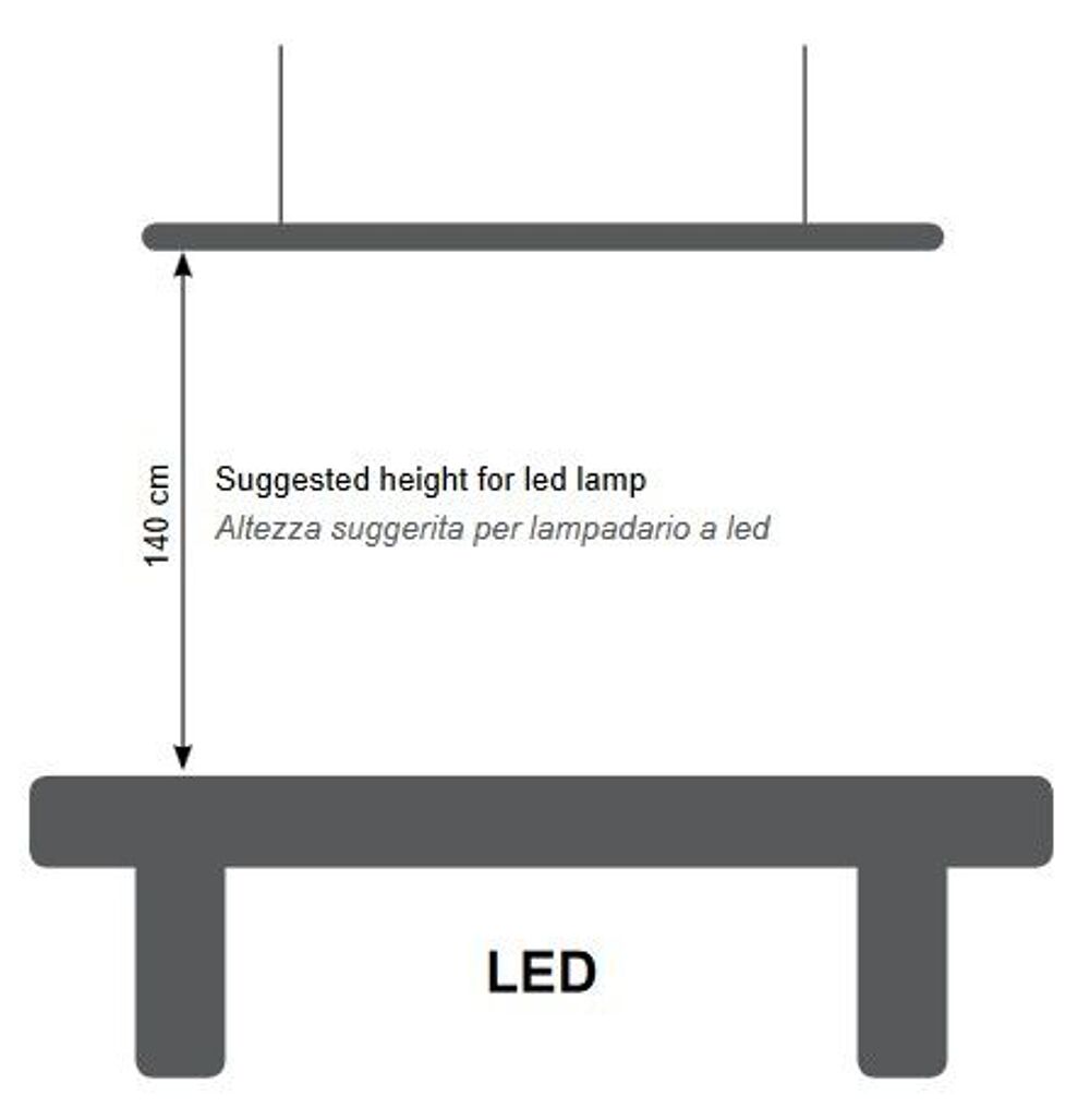 Luminaire LONGONI LED (2m47) pour Billard Sports