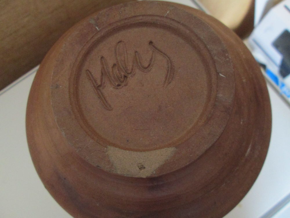 Vase en gr&egrave;s brun &eacute;maill&eacute; Décoration