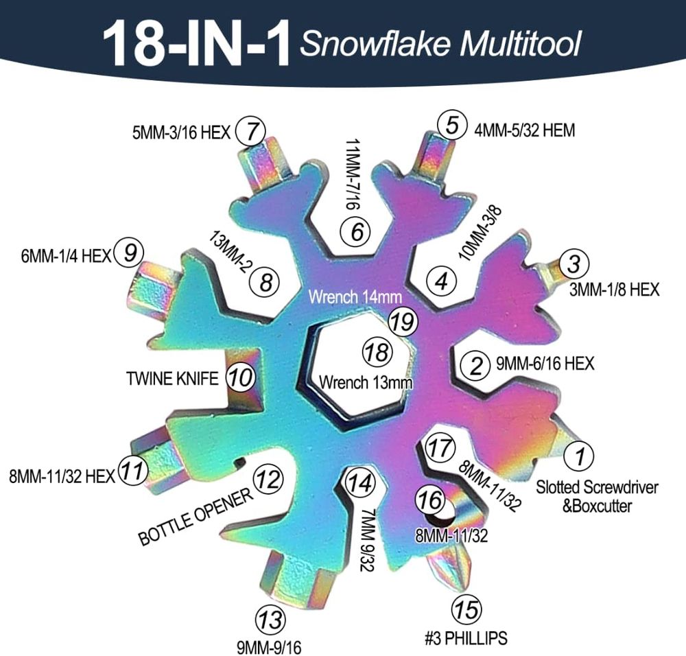 Outil Multifonction Flocon de Neige 18 En 1 Bricolage