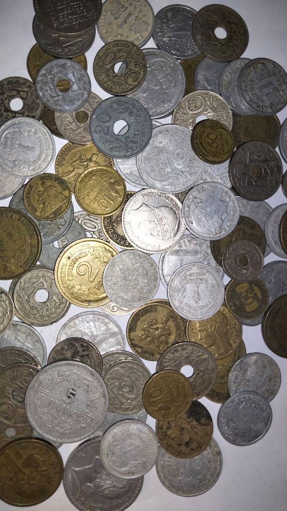 lot de 100 pi&egrave;ces fran&ccedil;aises avant 1960 de 5 centime &agrave; 50 fr 