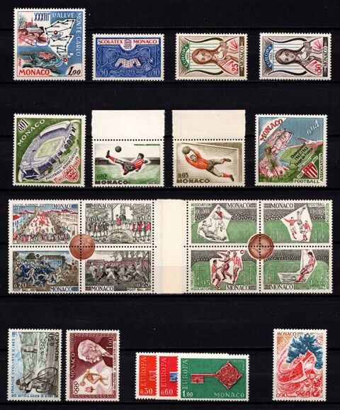 Lot timbres de Monaco 1963/72**, superbe 4 Cholet (49)