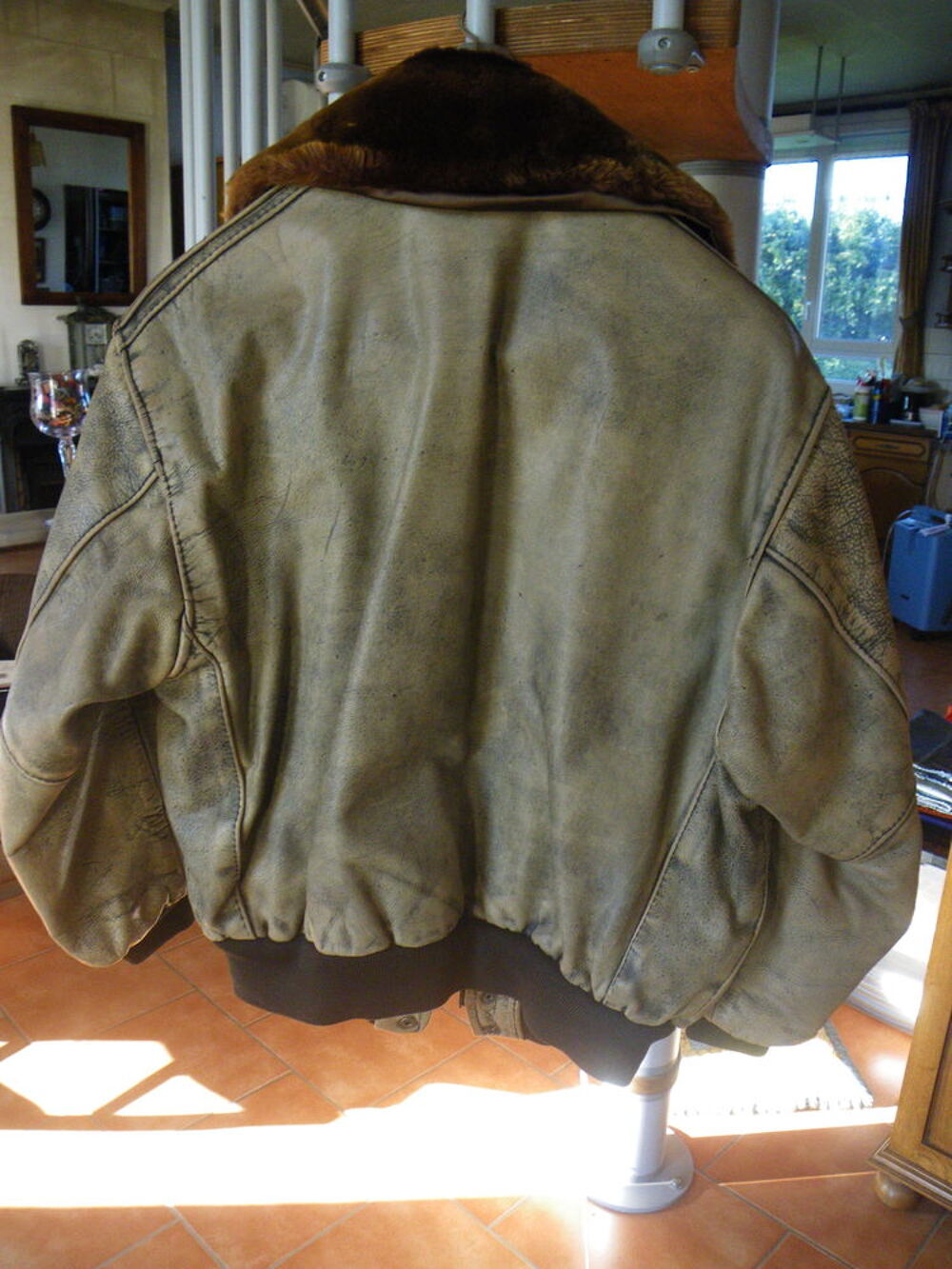 Blouson Cuir Beige Clair V�tements