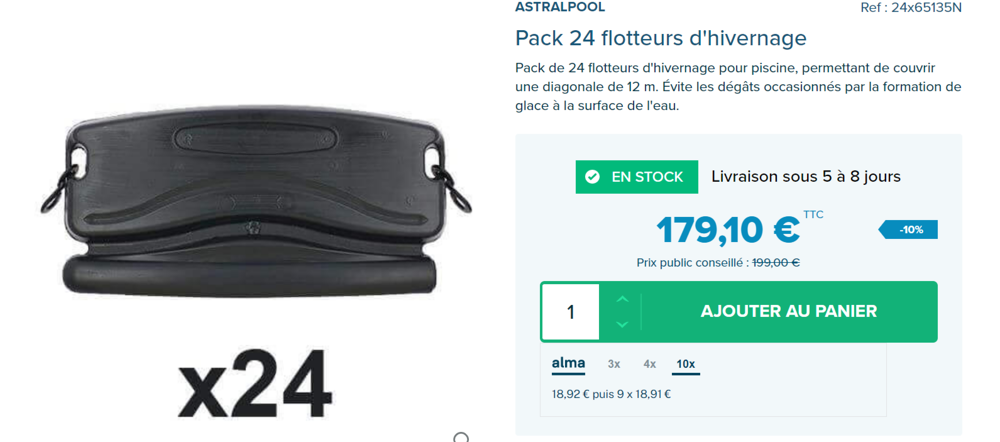 Pack de 24 flotteurs d'hivernage Jardin