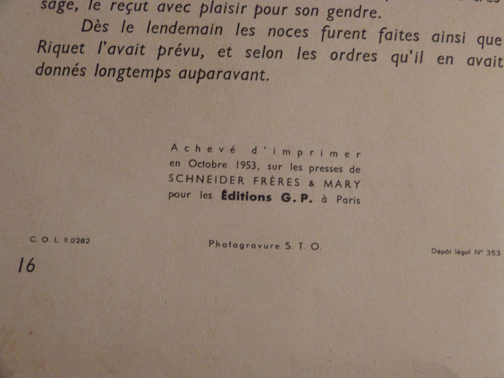 RIQUET A LA HOUPPE illustrations GUY SABRAN livre enfant Livres et BD