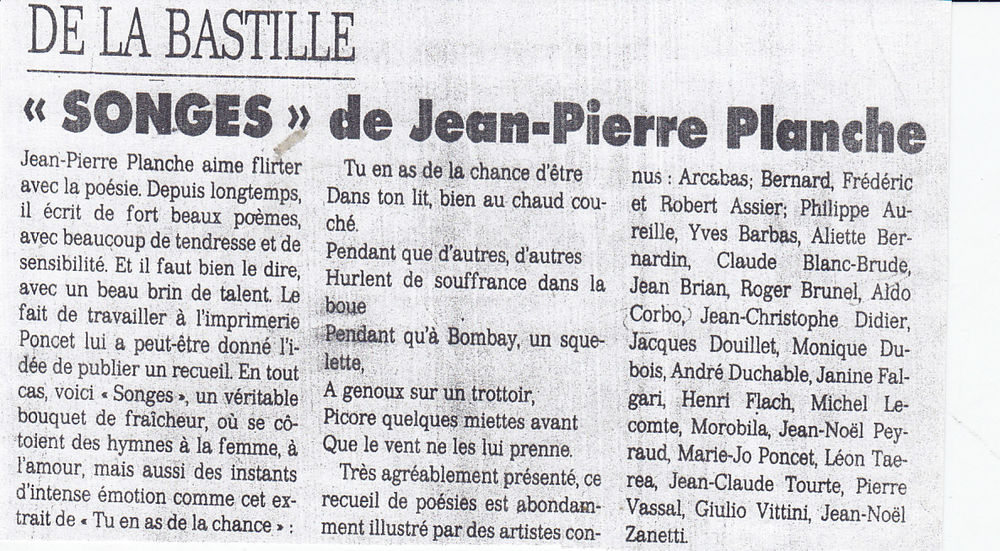 591 SONGES de Jean-Pierre PLANCHE livre rare Livres et BD