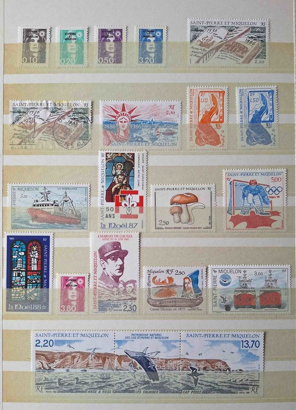 S&eacute;rie de timbres de collection de Saint-Pierre-et-Miquelon 