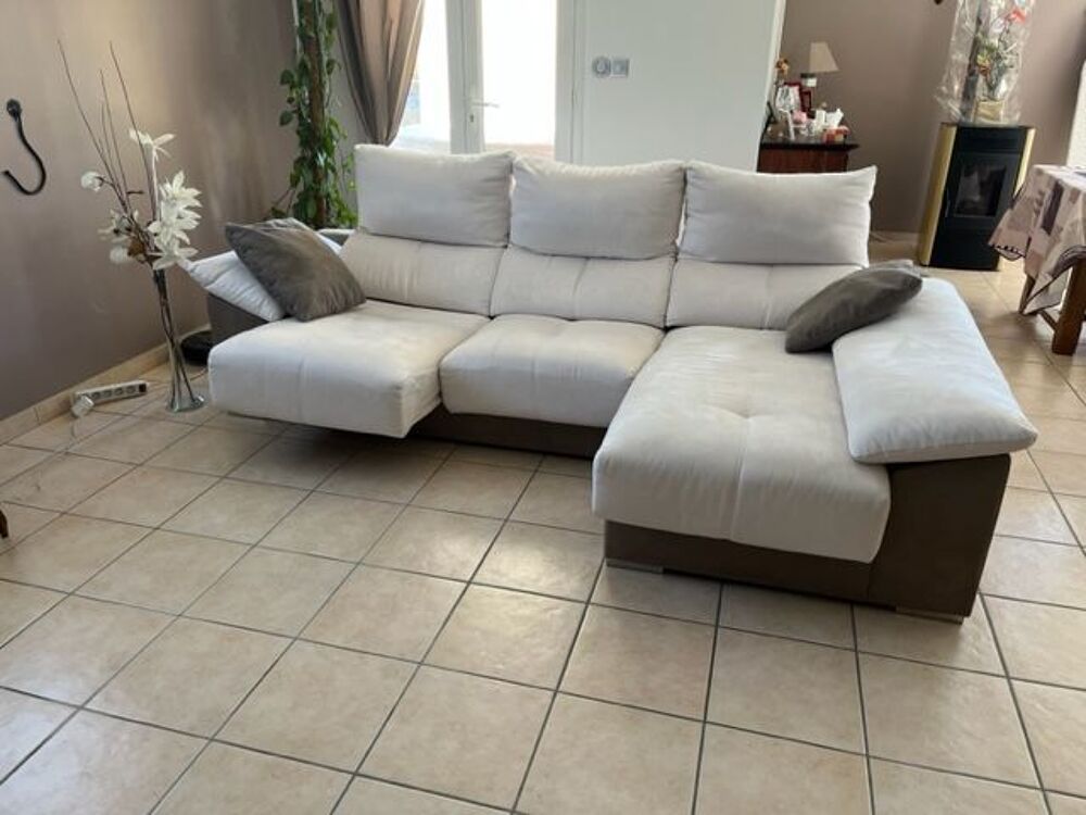CANAPE D'ANGLE TISSU PEAU DE PECHE Meubles
