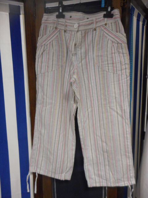 Pantacourt kiabi 38 blanc ray� 5 Nieuil-l'Espoir (86)