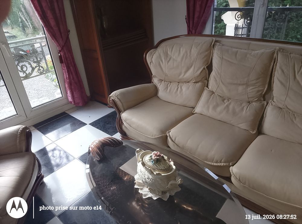 Salon en cuir v&eacute;ritable Meubles