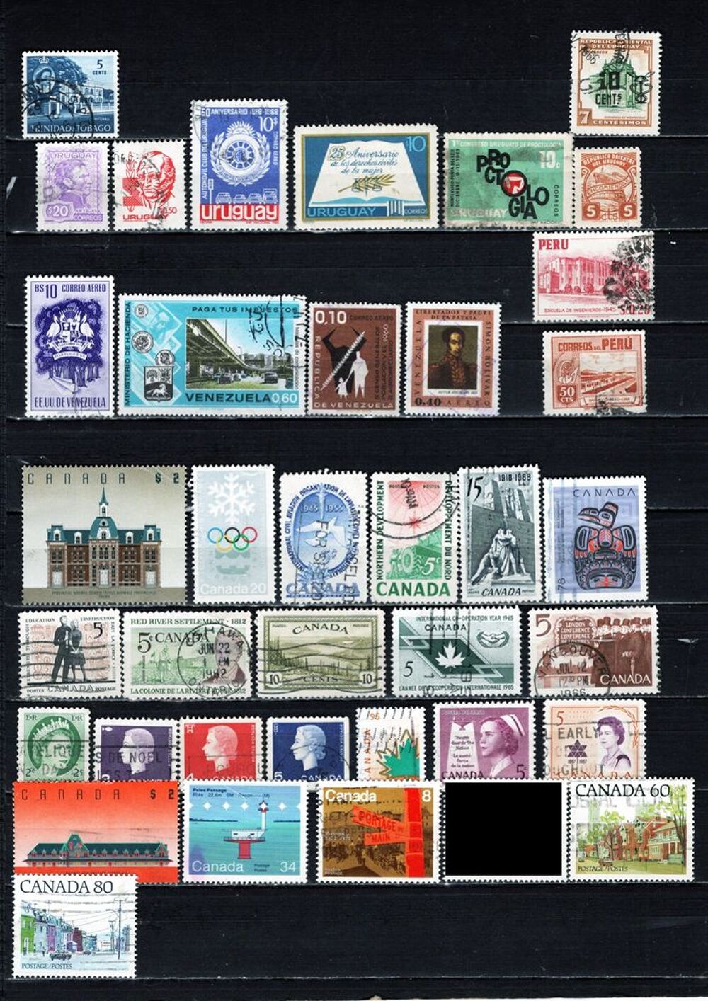 lot de 191 timbres du CONTINENT AMERICAIN 