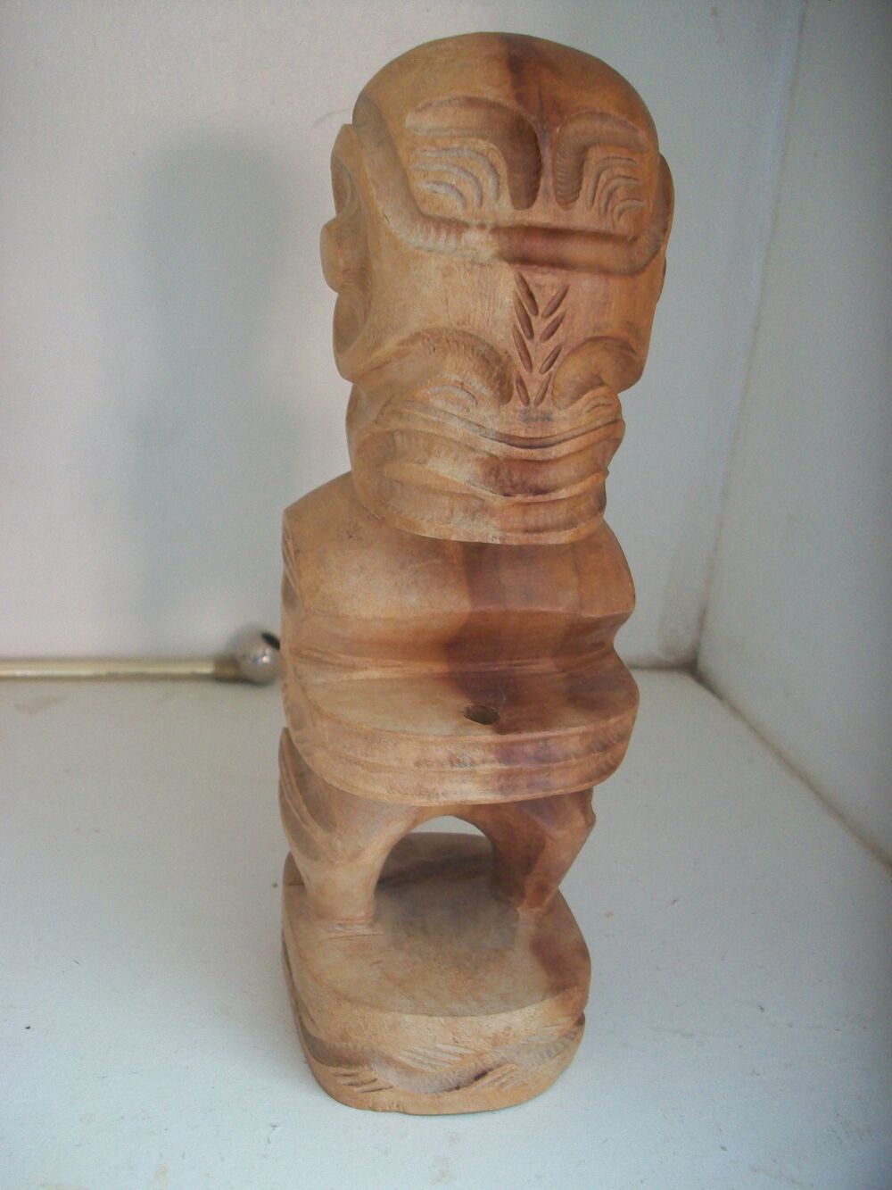 Sculpture statuette Inca bois clair art tribal Décoration