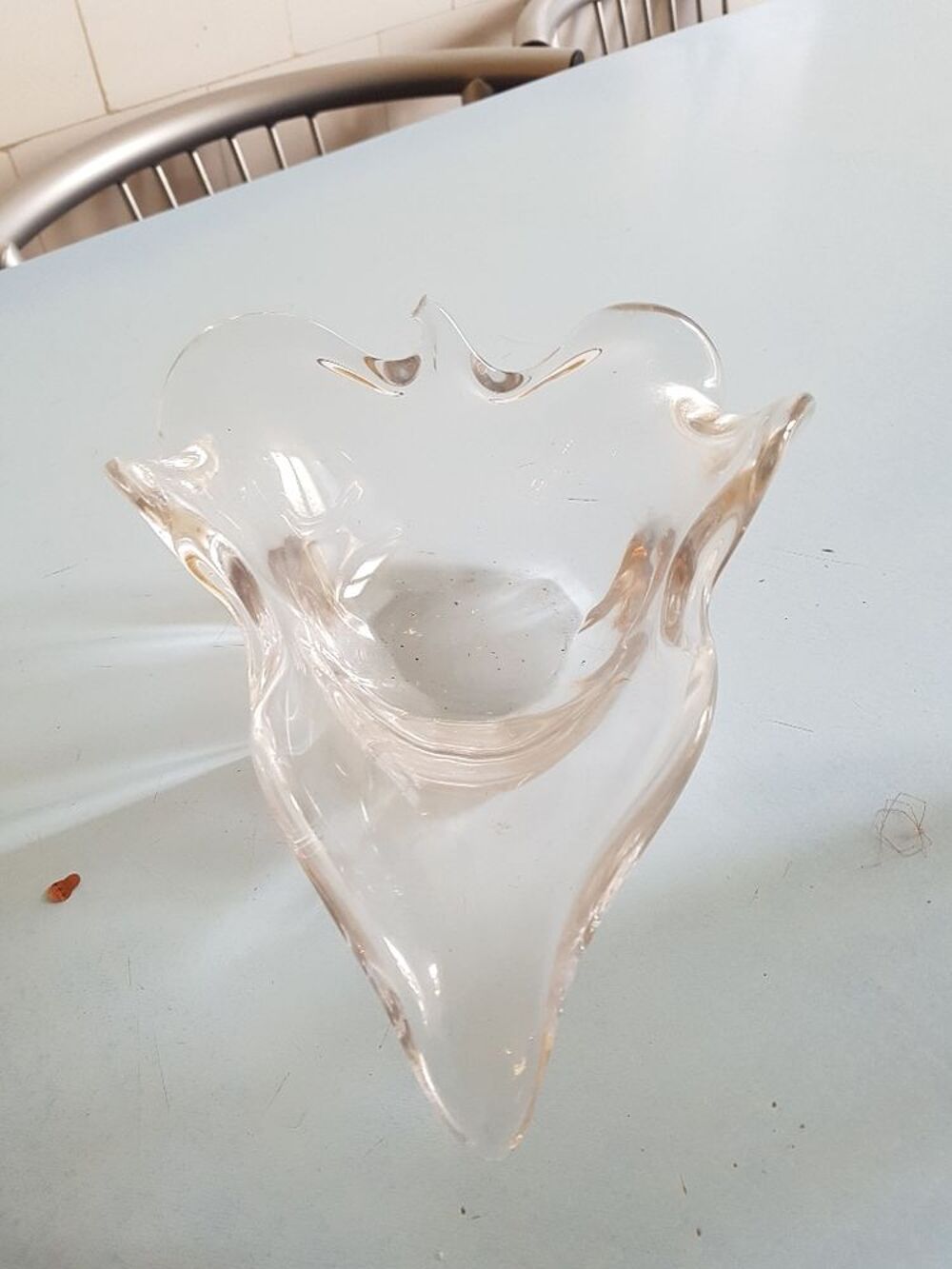 Grande coupe triangulaire en cristal vintage Cuisine