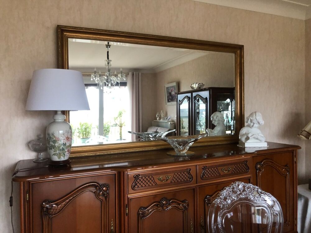 Miroir rectangulaire cadre dor&eacute; Décoration