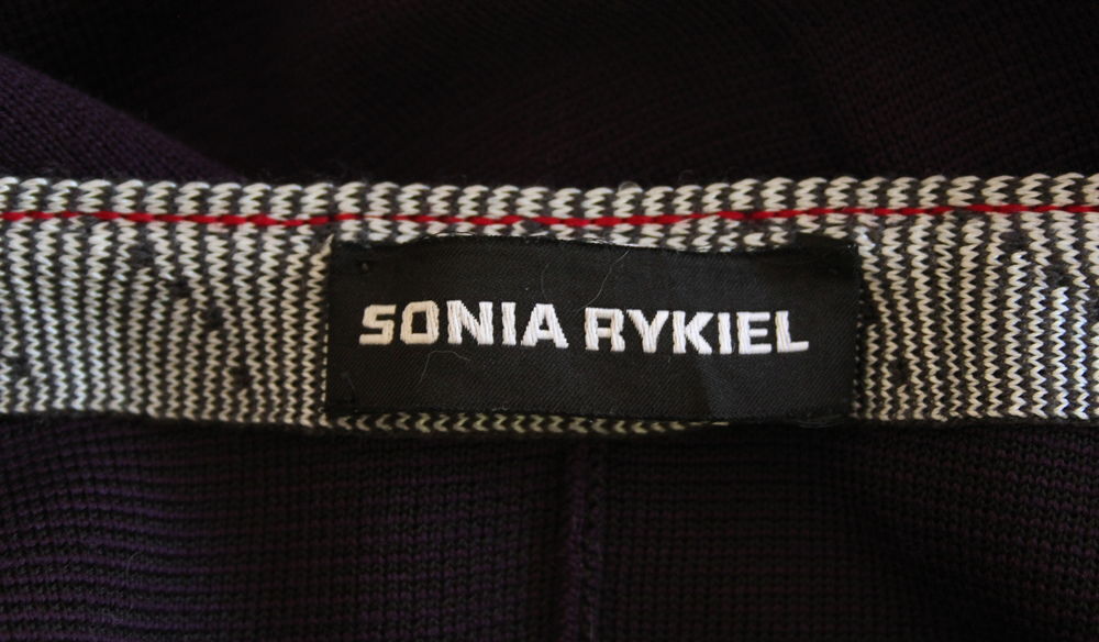 Robe maille violine et noir SONIA RYKIEL T.40. Vêtements