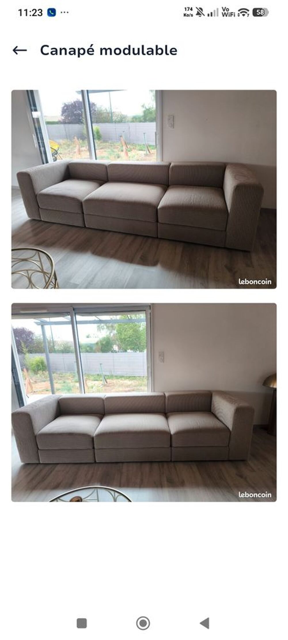 Canap&eacute; modulable Meubles