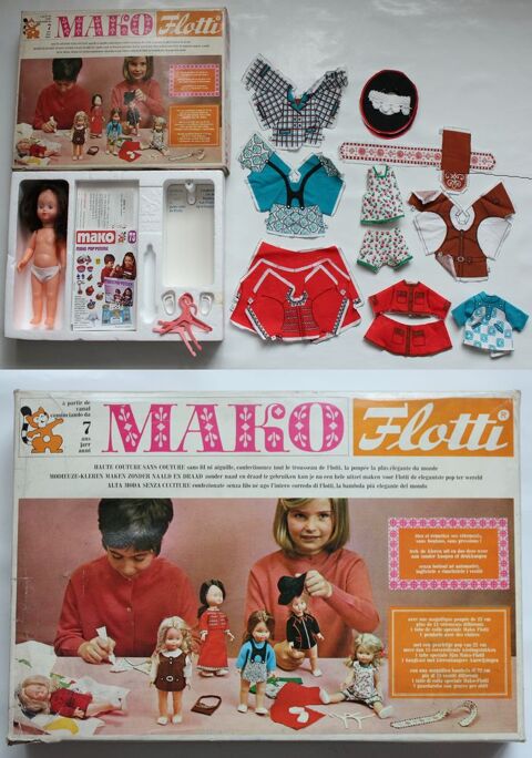Jeu couture vintage 70 MAKO FLOTTI poupée brune 20 Issy-les-Moulineaux (92)