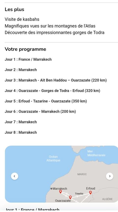 Circuit au Maroc pour 2 personnes tout inclus  600 Mortagne-sur-Svre (85)