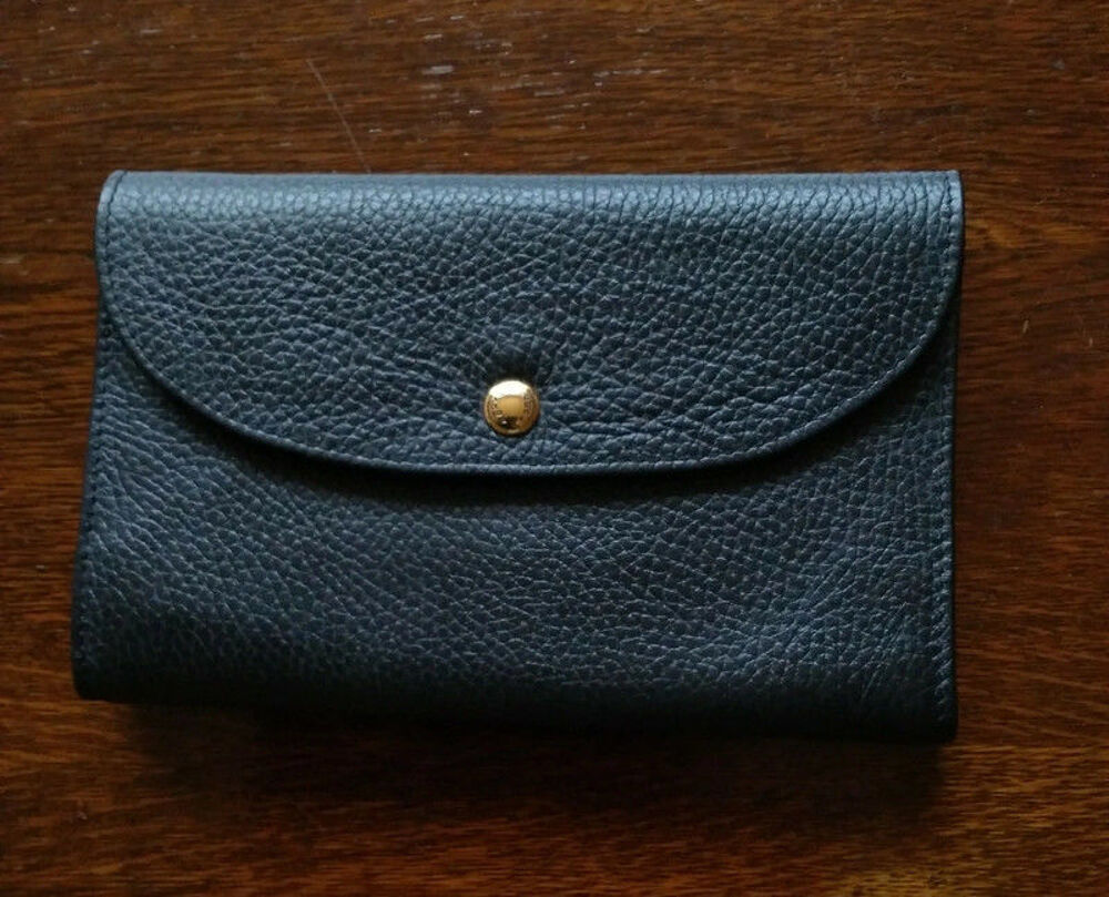 Portefeuille porte papiers cuir noir Maroquinerie