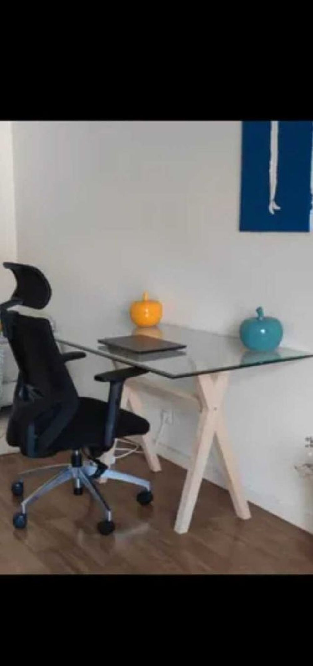 Table en verre 120cmx80 cm avec pieds en bois Meubles