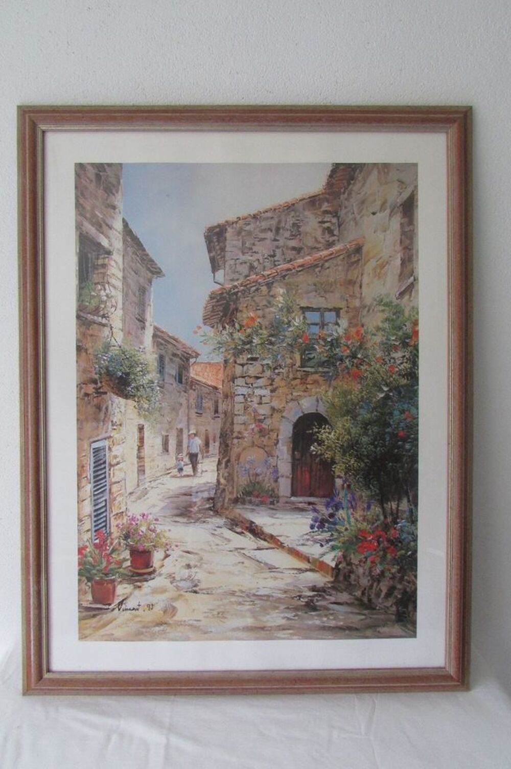 Paysage proven&ccedil;al , sign&eacute; Vincent, tr&egrave;s d&eacute;coratif.... Décoration