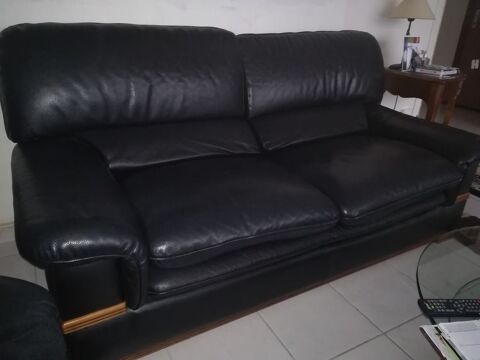 canap et  fauteuil en cuir noir 0 Brest (29)
