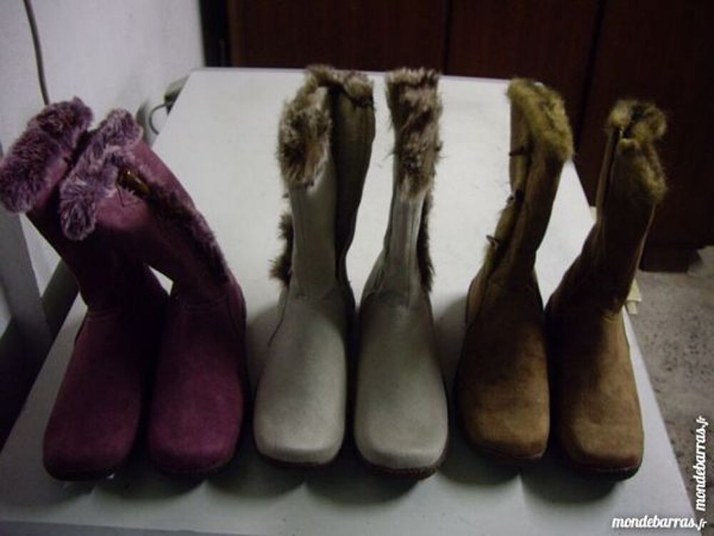 Bottes fourr&eacute;es Beige pt 38 neuves Chaussures