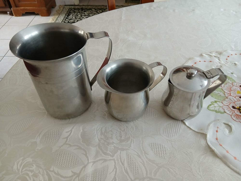  Lot trois pots 1 grand Guy Degrenne inox lourd N&deg; 1456 Cuisine